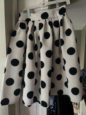 A-Line Polka Dot Skirt - Black & White